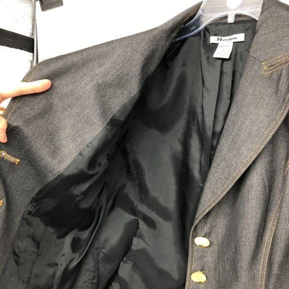 Women's Dark Blue Stylish Denim Blazer - Picture 8 of 15